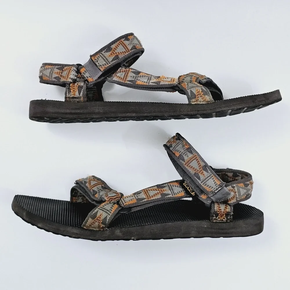 Teva Sandals Mens 13 Original Brown Nylon Webbing Hook and Loop‎ Outdoor Shoes